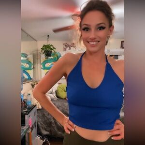 Royal Bright Blue Crop Top